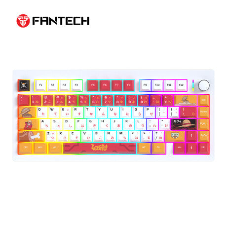 Teclado Gamer Fantech MK921 Luffy One Piece Switch White