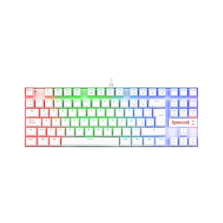 Teclado Gamer Redragon K552 Kumara White RGB Switch Red