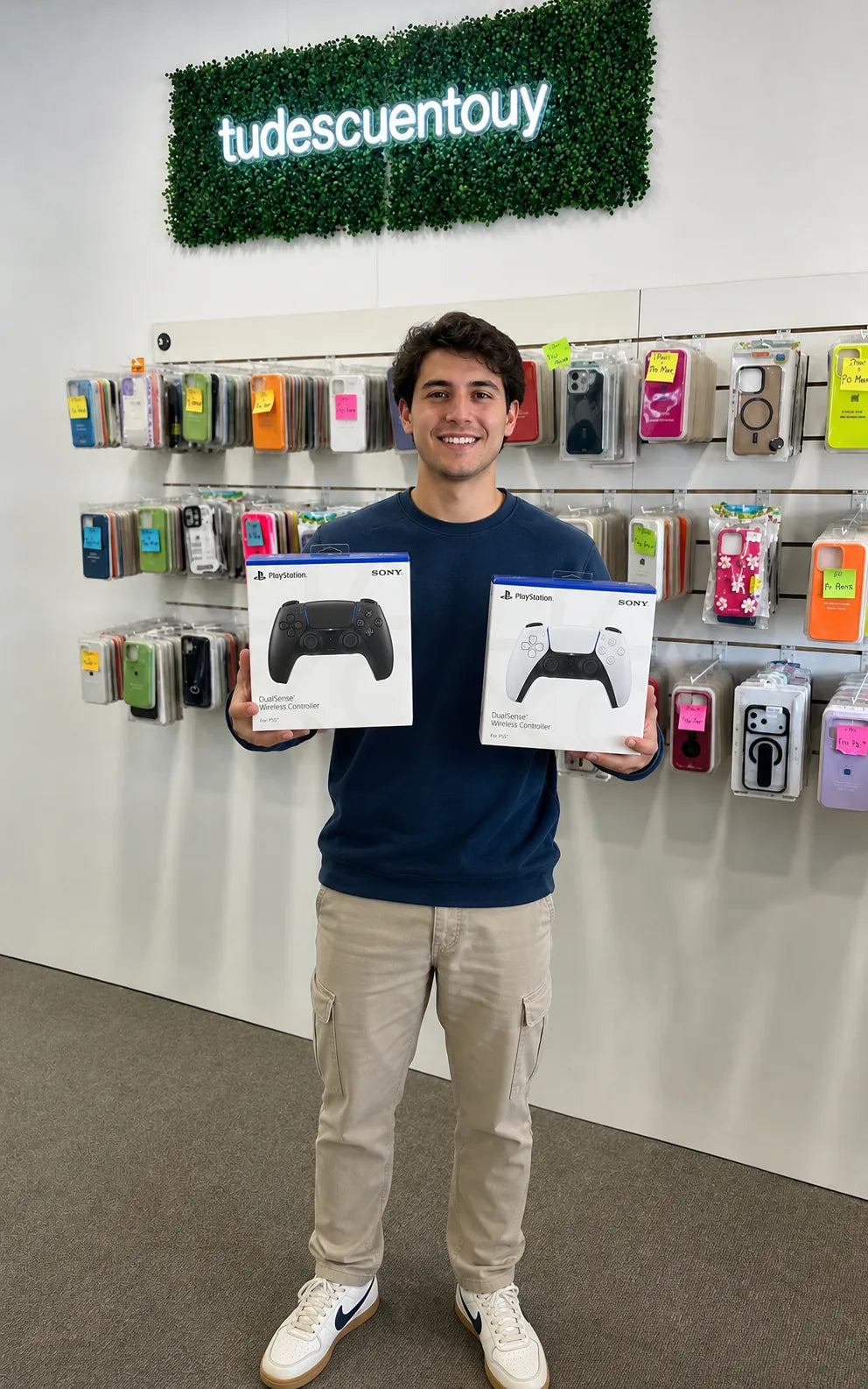 Cliente de TuDescuento con su compra