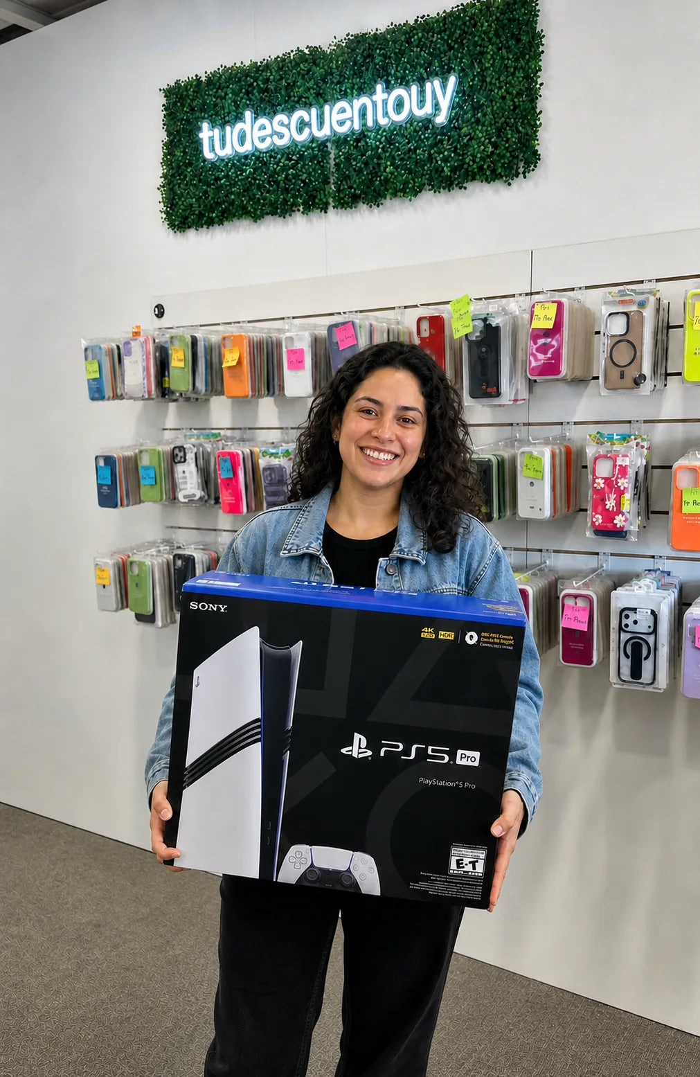 Cliente de TuDescuento con su compra